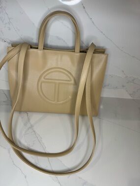 Telfar Tan Medium Tote with Embossed Logo